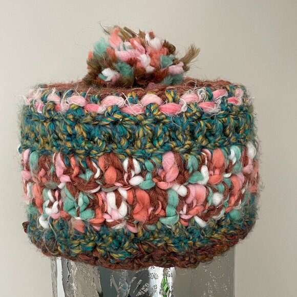 Chunky Wool Colorful Crochet Hat Handmade - Picture 1 of 3